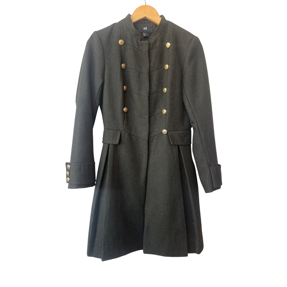 H&M Womens Military Band Jacket Size S Gothic Steampunk Victorian Gold Buttons